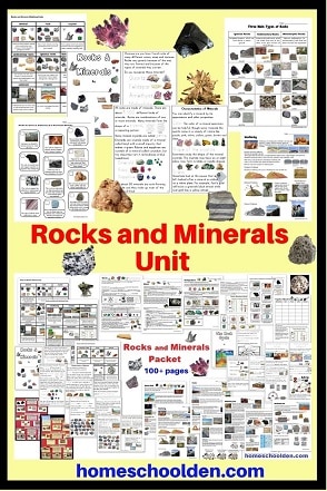 Rocks and Minerals Unit with Worksheets Notebook Pages Lapbook Booklet and more